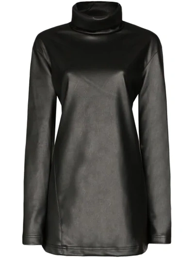 Shop We11 Done Stand Collar Mini Dress In Black