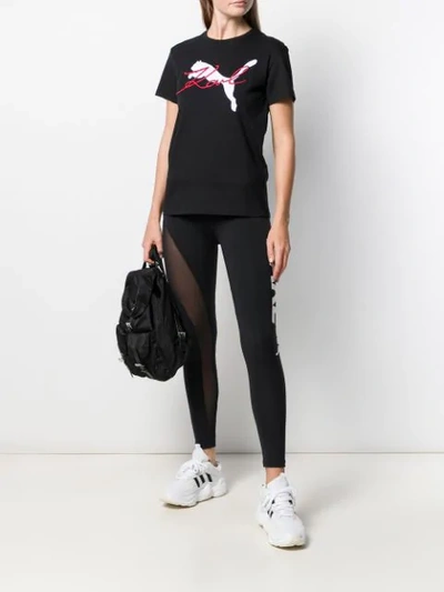 Shop Puma X Karl Lagerfeld Embroidered T-shirt In Black