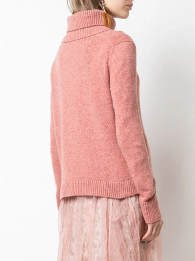 Shop Brock Collection Cashmere Turtleneck Jumper In Medium Pink 660