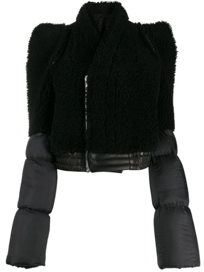 Shop Rick Owens Contrast Padded Jacket In Black