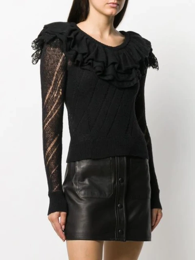 Shop Philosophy Di Lorenzo Serafini Ruffle Neck Sweater In Black