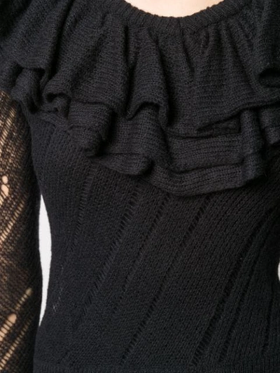 Shop Philosophy Di Lorenzo Serafini Ruffle Neck Sweater In Black