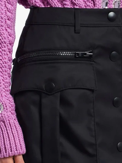 Shop Prada Gabardine Multi-pocket Midi Skirt - Black
