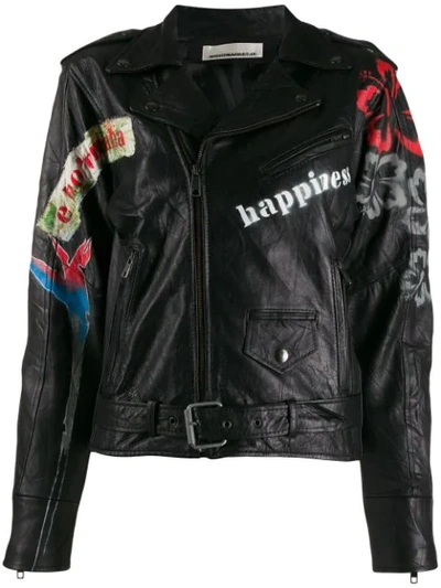 Shop Night Market Aloha Biker Jacket In Black