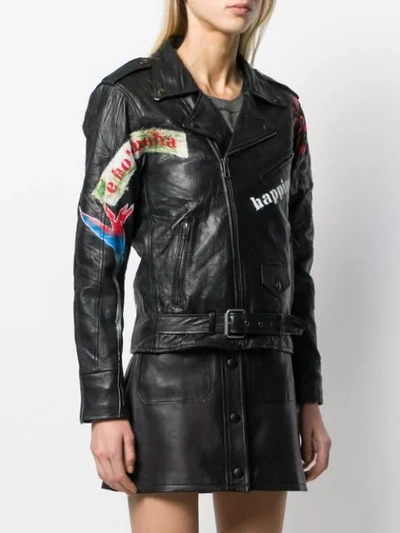 Shop Night Market Aloha Biker Jacket In Black