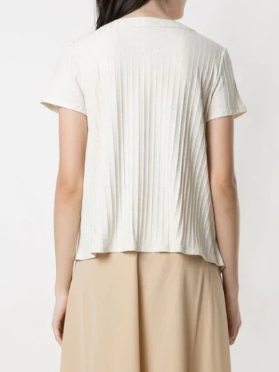 Shop Alcaçuz Muriel Ribbed Blouse In Neutrals