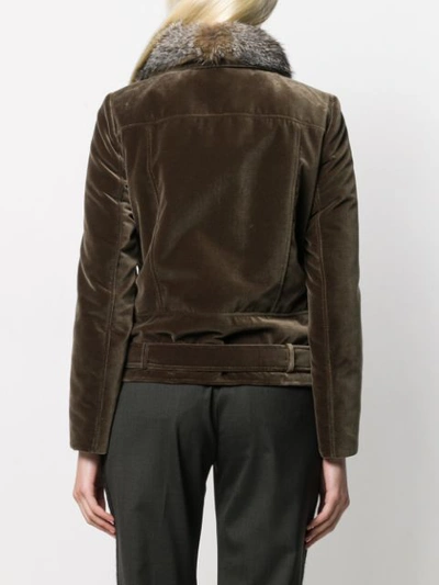 Shop Brunello Cucinelli Buckled Zip-up Jacket In Green