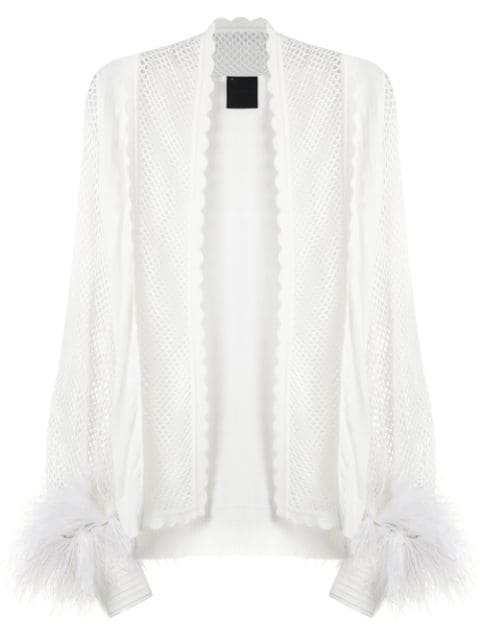 white feather cardigan