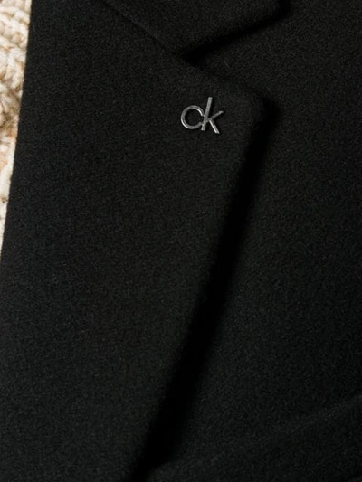 Shop Calvin Klein Single Breasted Coat In Black