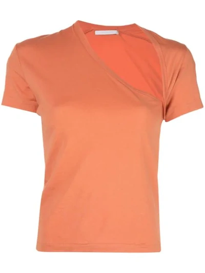 Shop John Elliott Supima Asymmetrical T-shirt In Orange