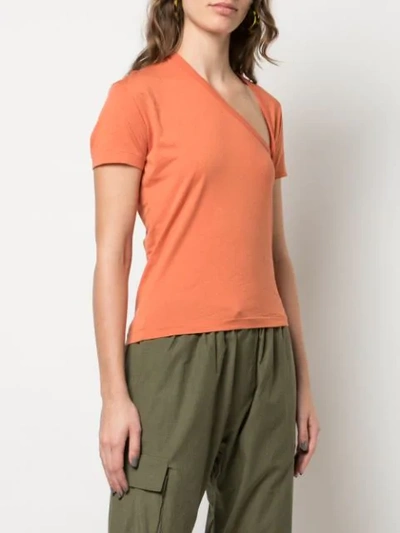 Shop John Elliott Supima Asymmetrical T-shirt In Orange