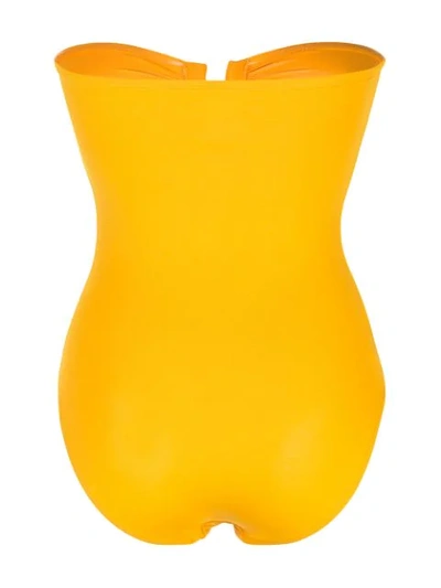 Shop Eres Strapless Swimsuit In Yellow