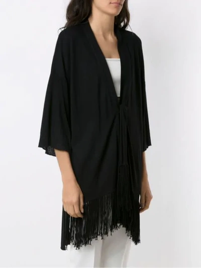 Shop Alcaçuz Fringed Nice Kimono In Black