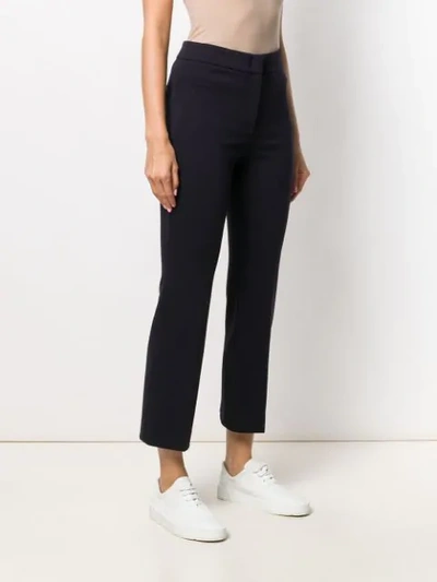 Shop Peserico Cropped Straight-leg Trousers In Blue