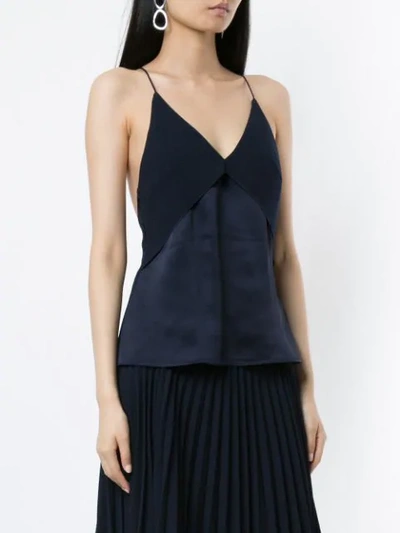 Shop Dion Lee Sleeveless V-neck Top In Blue