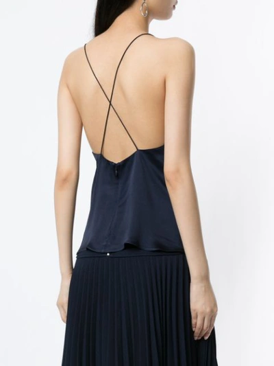 Shop Dion Lee Sleeveless V-neck Top In Blue