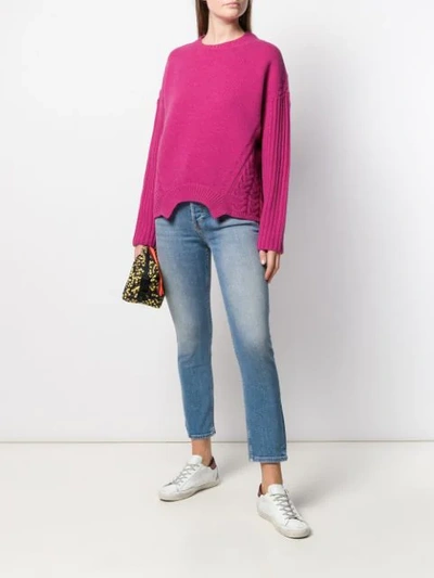 Shop Golden Goose Chunky Knit Jumper In Pink