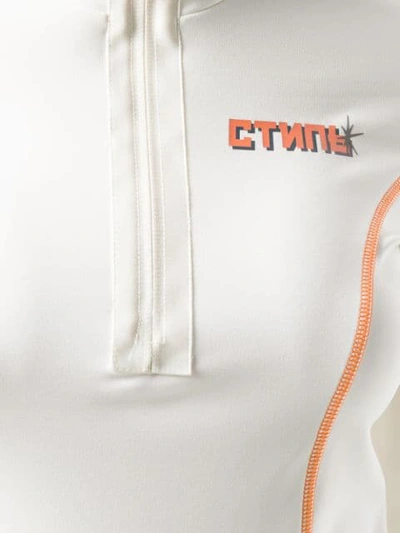 Shop Heron Preston Contrast Stitched Active Dress In White