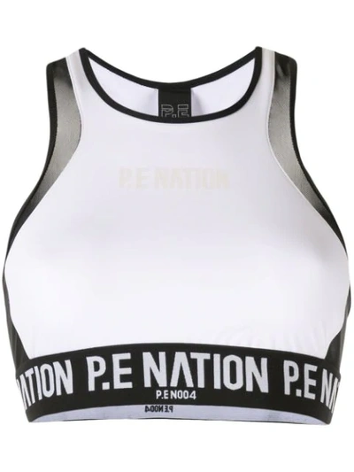 Shop P.e Nation Centre Forward Sports Bra In White