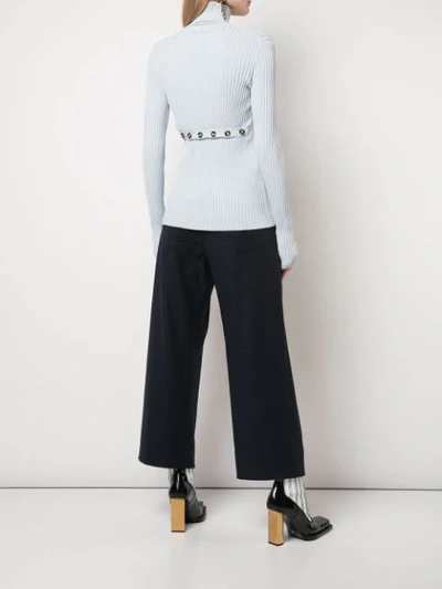 Shop Proenza Schouler Lightweight Ribbed Turtleneck Sweater In Blue