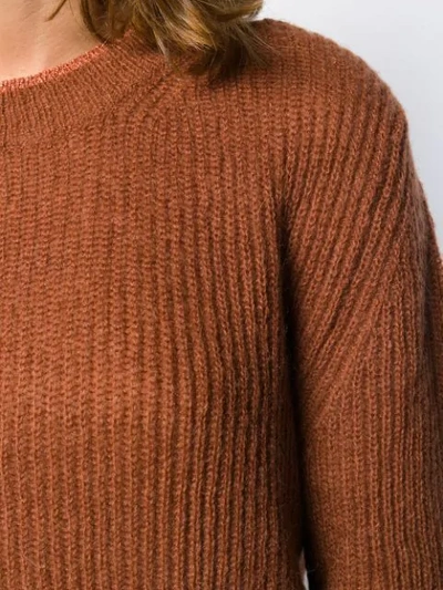 Shop Altea Knitted Long Sleeve Jumper In Brown