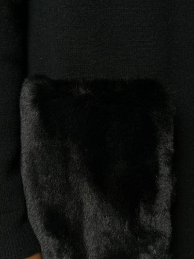Shop Allude Cardigan Mit Faux-fur-taschen In Black
