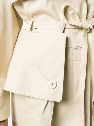 Shop Jacquemus Oversized Pockets Trench Coat In Neutrals