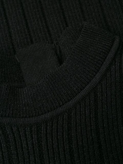 Shop Balmain Cut-out Knitted Midi Dress In Black