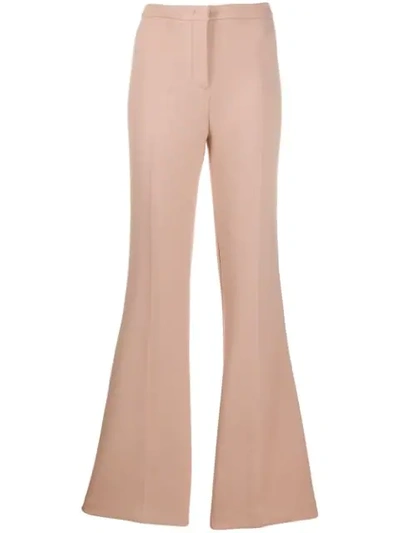Shop Pinko High-waist Flared Trousers In Neutrals
