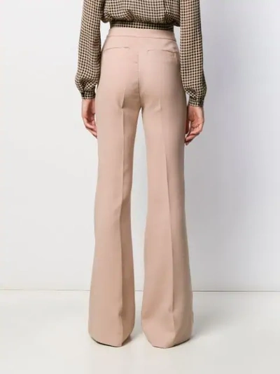 Shop Pinko High-waist Flared Trousers In Neutrals
