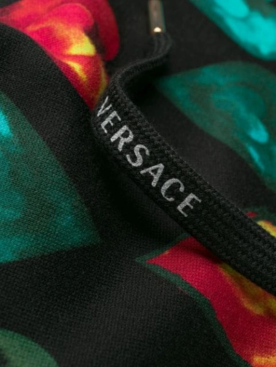 Shop Versace Love  Print Hooded Sweater In Black