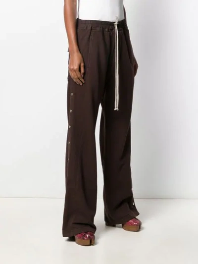 Shop Rick Owens Drkshdw Button-up Wide Leg Trousers In Brown