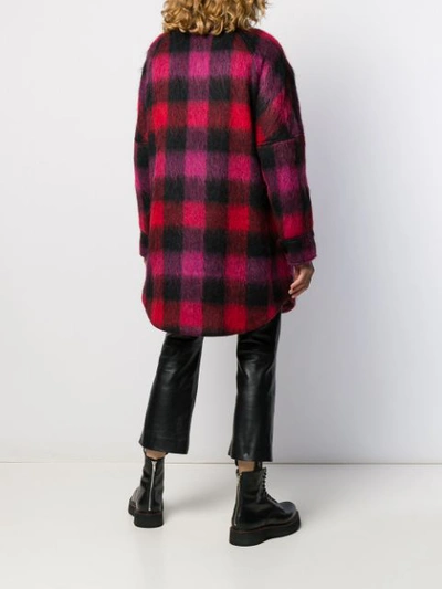 Shop Woolrich Check Print Shirt Coat In Red