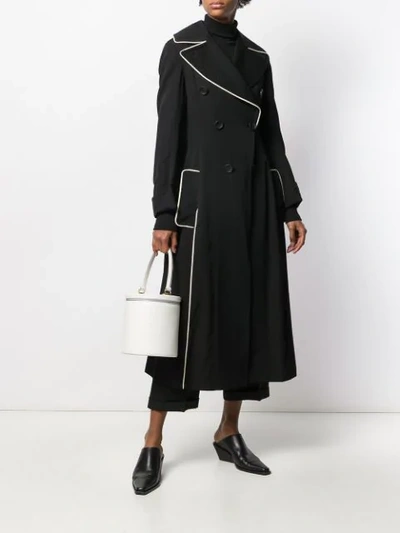 Shop Yohji Yamamoto Flared-style Double-breasted Coat In Black