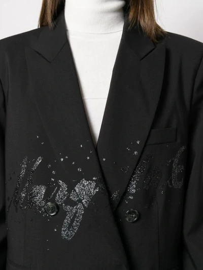 Shop Mm6 Maison Margiela Glitter Detail Blazer In Black