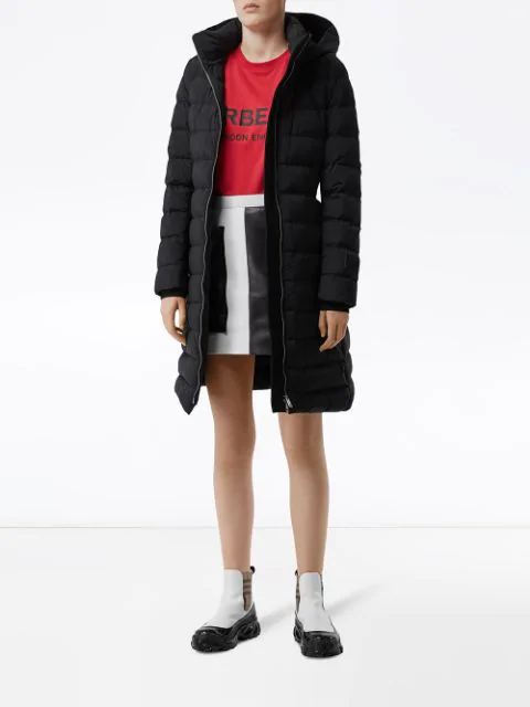 burberry limefield genuine shearling hood puffer coat