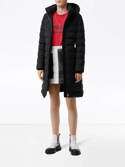 Shop Burberry Hooded Padded Jacket In Black