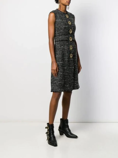 Shop Dolce & Gabbana Knitted Shift Dress In Black