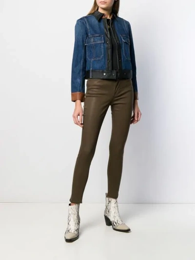 Shop Frame Le High Skinny Jeans In Green