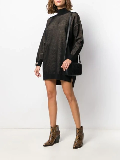 Shop Fendi High-neck Jumper Dress In Black