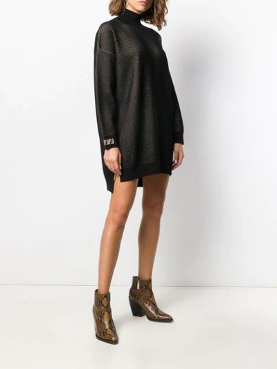 Shop Fendi High-neck Jumper Dress In Black