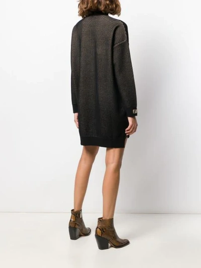 Shop Fendi High-neck Jumper Dress In Black