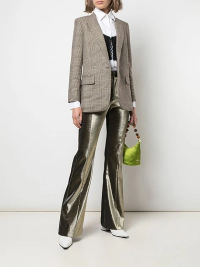 Shop Area Metallic Threading Flared Trousers In Gold