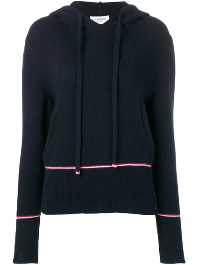 Shop Thom Browne Rwb Tipping Over-washed Pullover In 415 Navy