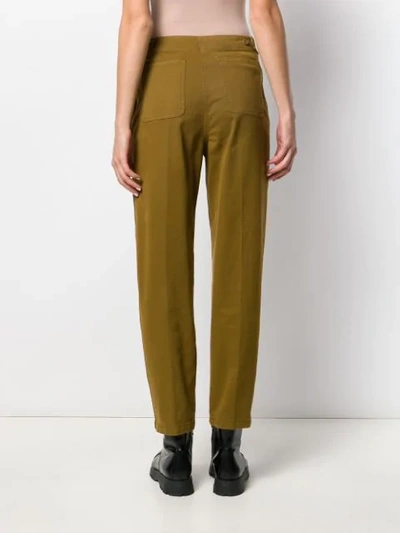 Shop Aspesi Textured Cropped Trousers In Neutrals