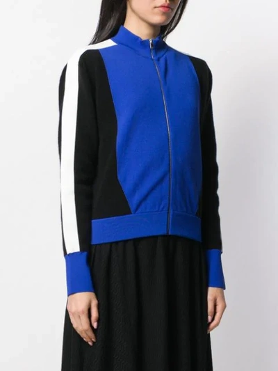 Shop Stella Mccartney Colour Block Zipped Cardigan In Black