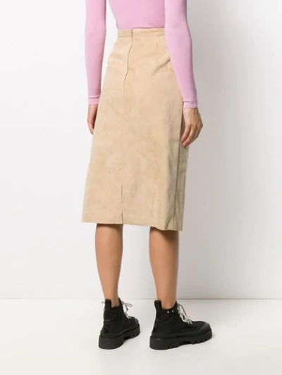 Shop Maryam Nassir Zadeh Corduroy High-rise Pencil Skirt In Brown