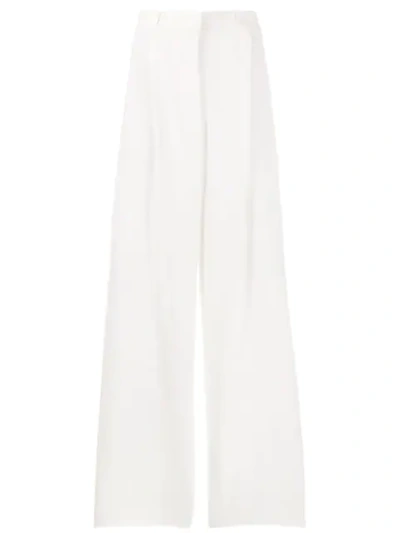 Shop Brunello Cucinelli High Waisted Loose-fit Trousers In White