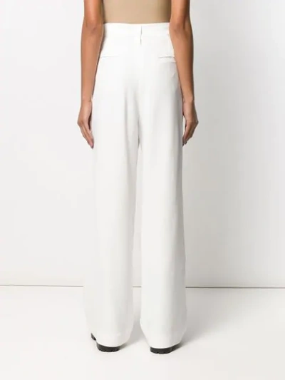 Shop Brunello Cucinelli High Waisted Loose-fit Trousers In White