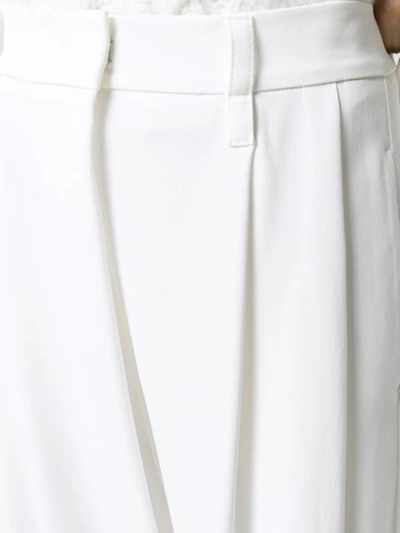 Shop Brunello Cucinelli High Waisted Loose-fit Trousers In White